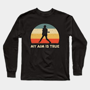 Retro Sunset Costello My Aim Is True Long Sleeve T-Shirt